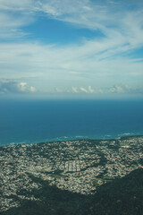 Beautiful seascape aerial view.Clouds over the horizon