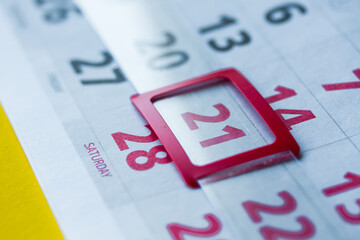 paper calendar, different dates of the month, business planning