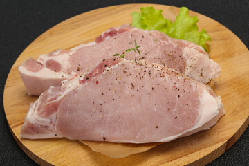 Raw pork meat steak for grill