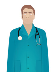 Doctor. front view. vector illustration