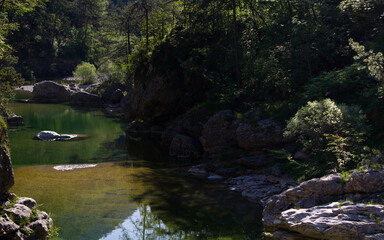 Naklejka na ściany i meble The Emerald Pools, among the most beautiful natural pools in Italy