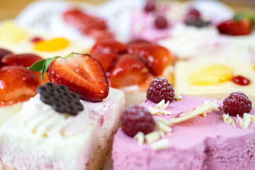 fruit bakery homemade with fruits and cream