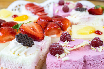 fruit bakery homemade with fruits and cream