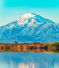 a view of mountain ARARAT from mecamor Armenia