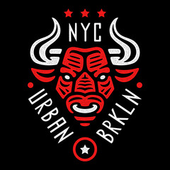 Angry red bull.