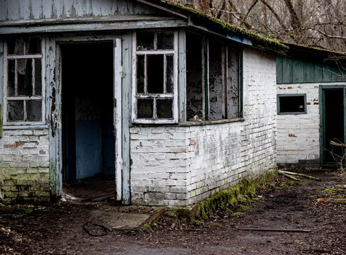 Abandoned house in Zalissya within The radioactive Chernobyl exclusion zone . 