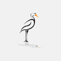 stork black vector illustration design