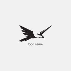 illustration of a beautiful flying bird, vector design logo