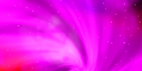 Dark Purple, Pink vector layout with bright stars. Blur decorative design in simple style with stars. Theme for cell phones.