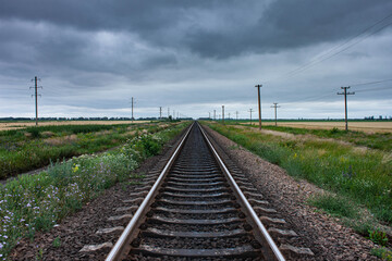 Fototapeta premium railway in the field