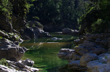 Naklejka na ściany i meble The Emerald Pools, among the most beautiful natural pools in Italy