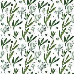 Spring seamless pattern, green and white background for your wedding. 