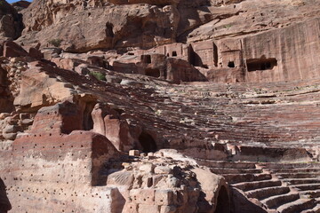 Nabataean Theater, Collosseum in Petra, Wadi Musa, Jordan