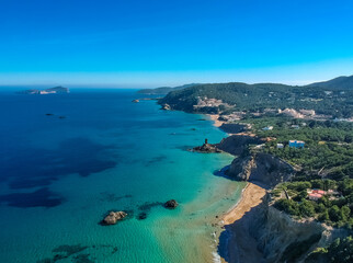 Fototapeta na wymiar Aguas Blancas beach. Ibiza island, Spain.