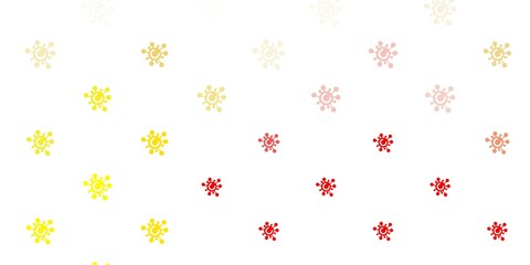 Light Red, Yellow vector template with flu signs.