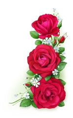 Bouquet of three red roses