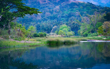 Fototapeta na wymiar River Bhavani, view from Attapadi, Palakkad , Kerala, India
