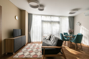 Living room interior in a small modern apartment 