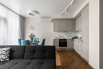 Living room interior in a small modern apartment 