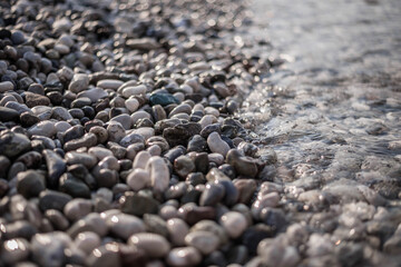 Sea pebble / sea stones background