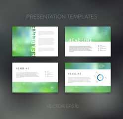 Vector presentation template, page layout, brochure, booklet, leaflet, flyer design set