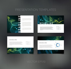 Vector presentation template, page layout, brochure, booklet, leaflet, flyer design set
