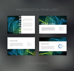 Vector presentation template, page layout, brochure, booklet, leaflet, flyer design set