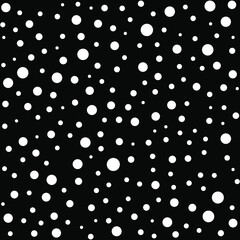 Abstract repeatable white dots background, pattern. Background. Random speckled, dotted pattern. Seamlessly repeatable circle pattern.