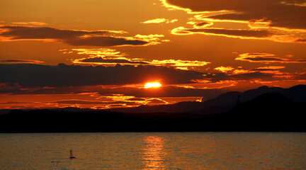 Naklejka premium Sunset over Pireas 