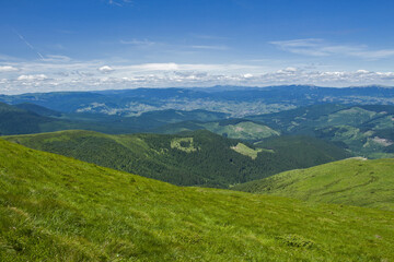 Fototapeta premium Goverla summer view, Carpathian mountains climbing, Ukraine