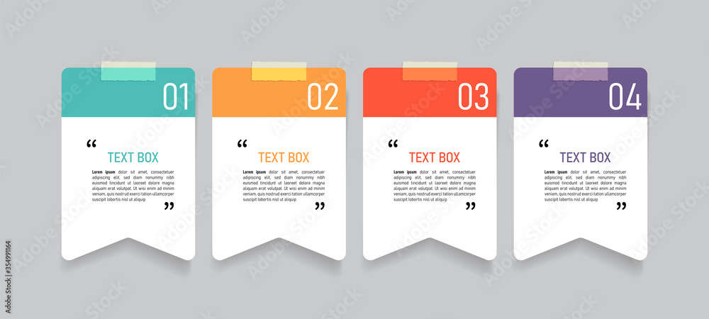 Poster Text box design with note papers.