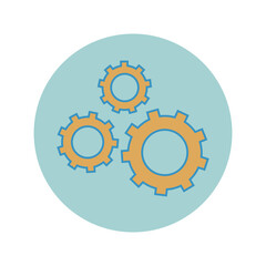 Colordul gear icon. Isolated vector button