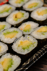 Fresh avocado sushi