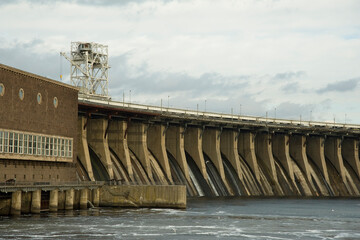 Hydroelectric Dam on a sky background