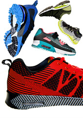 fashionable sneakers sports bright