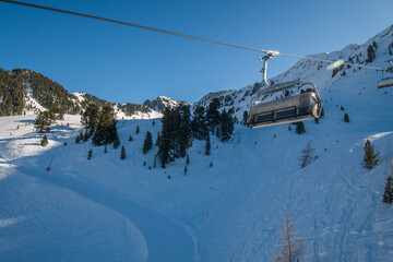 Fototapeta na wymiar Ski lift on mountain Acherkogel in Austria