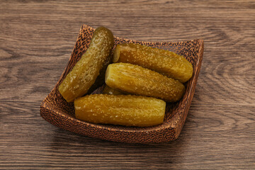 Pickled cucumbers in the plate