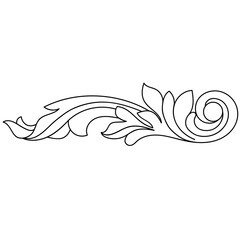 Fototapeta premium Vintage baroque ornament, corner. Retro pattern antique style acanthus. Decorative design element filigree calligraphy vector. - stock vector