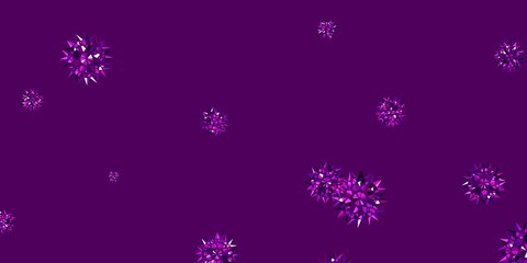 Light Purple, Pink vector doodle template with flowers.
