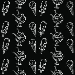 ce cream vector seamless pattern. wrapping paper, textile, print, decorative element