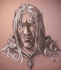 Illustration of a fantasy concept, mythological characters Elves © Kozlik_mozlik