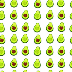 Seamless vector pattern with avocado and small sticks . design of wrapping paper, textile, print.