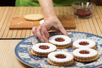 Woman making homemade shortbread cookies