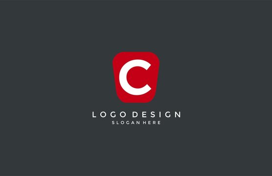 Letter C Logo Design Inside Modern Abstract Shape