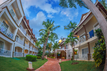 Fototapeta na wymiar Holiday resort at the Punta Cana, Dominican Republic
