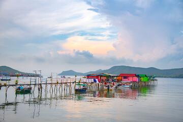 Fisherman's house At Samaesarn Island in Thailand