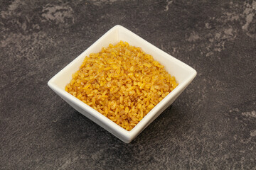 Vegetarian cuisine - dry bulgur for cooking