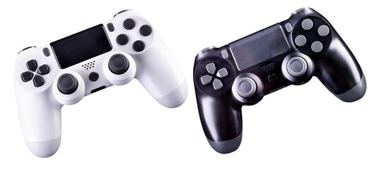 Set of video game joysticks gamepad isolated on a white background