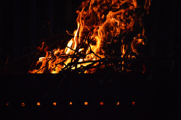 fire on black