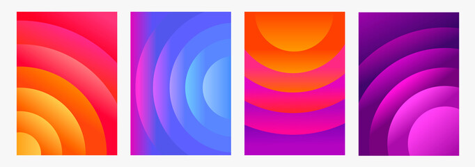 Set of abstract colorful templates for backgrounds, banners, covers, posters, brochures. Vector illustration.